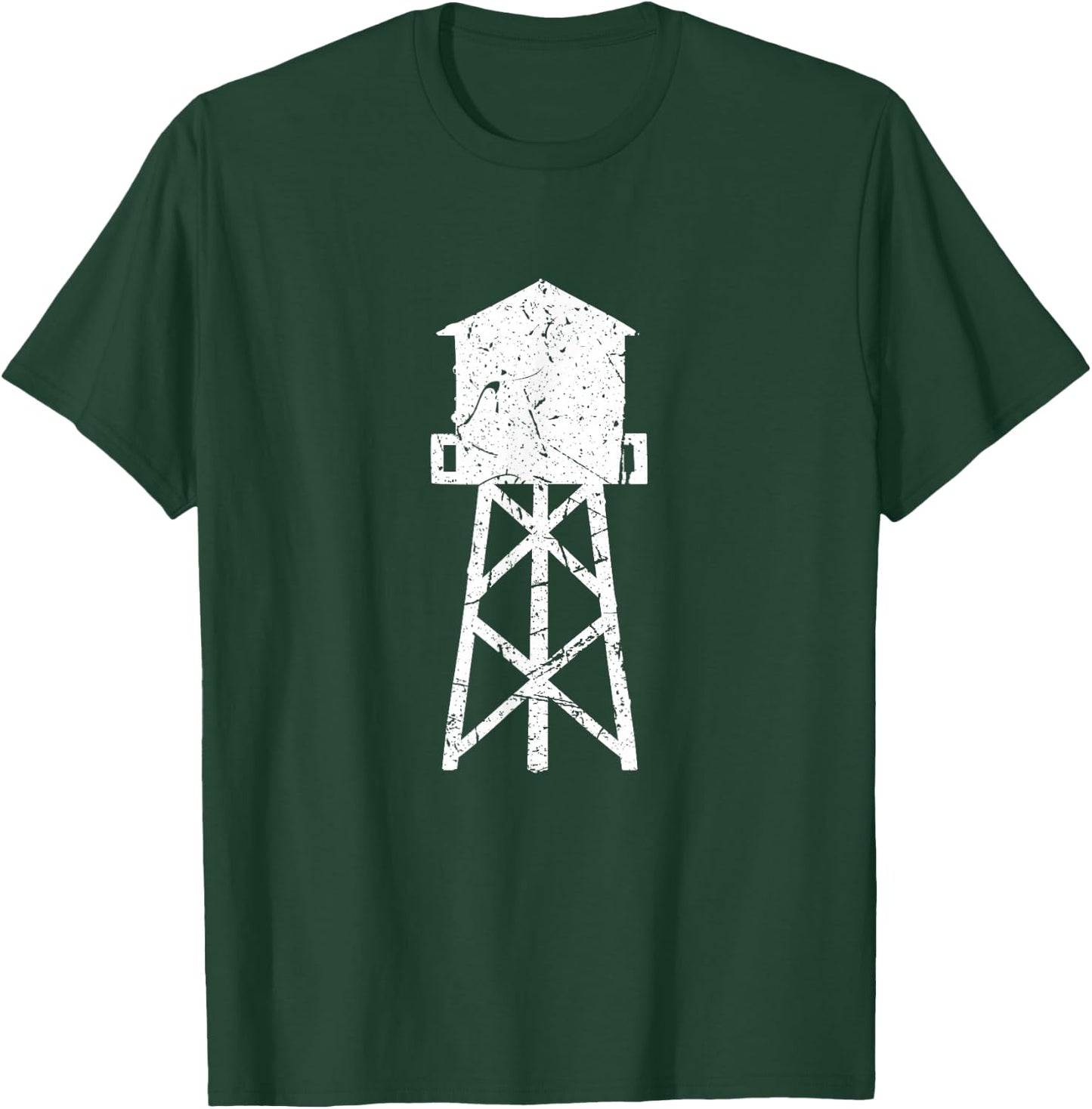 Vintage Distressed Water Tower Tank Elevated Potable H2O T-Shirt - T-Shirt | Forest