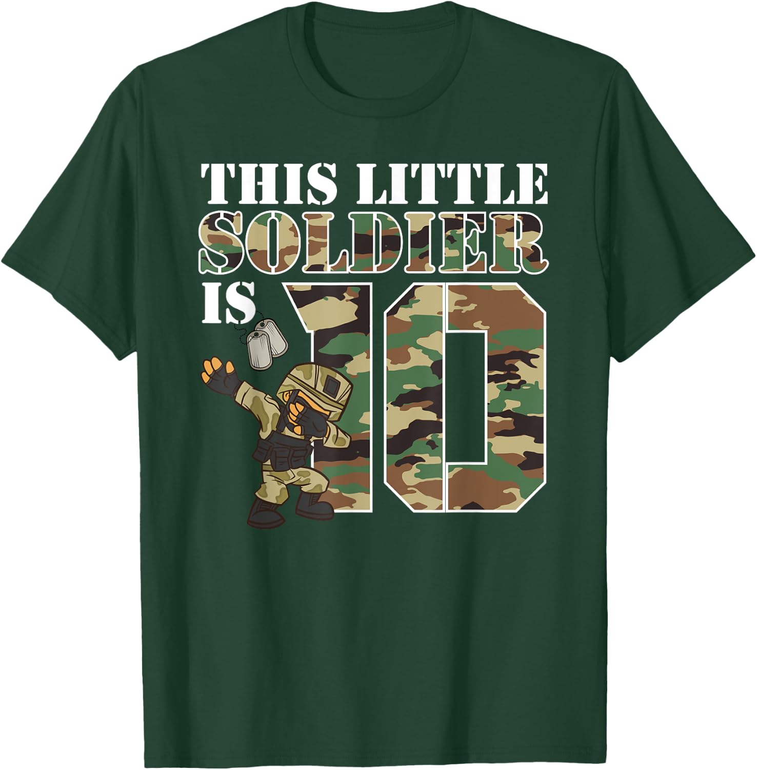 10 Year Old Boy Military Army 10th Birthday Boy T-Shirt - T-Shirt | Forest