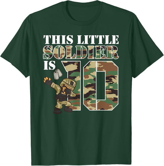 10 Year Old Boy Military Army 10th Birthday Boy T-Shirt - T-Shirt | Forest