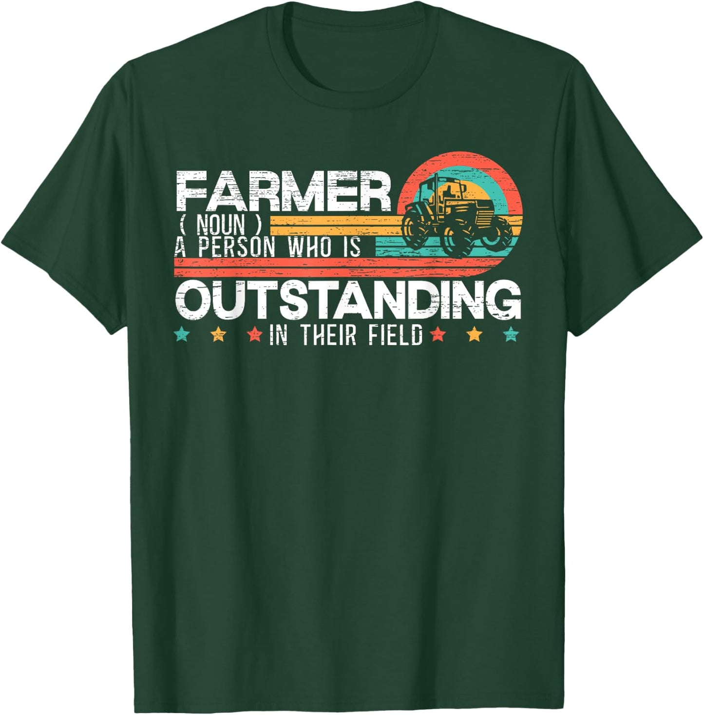 Farmer Definition Funny Tractor Rider Farming Dad Grandpa T-Shirt - T-Shirt | Forest