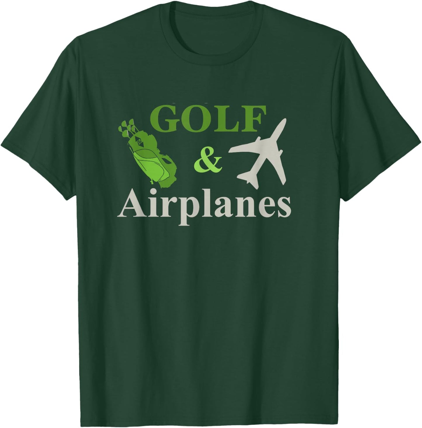 Golf and Airplanes Flying Aviation Funny Pilot Airplane T-Shirt - T-Shirt | Forest