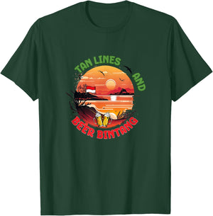 Tan Lines and Beer Bintang, Indonesia Vacation, Travel T-Shirt - T-Shirt | Forest