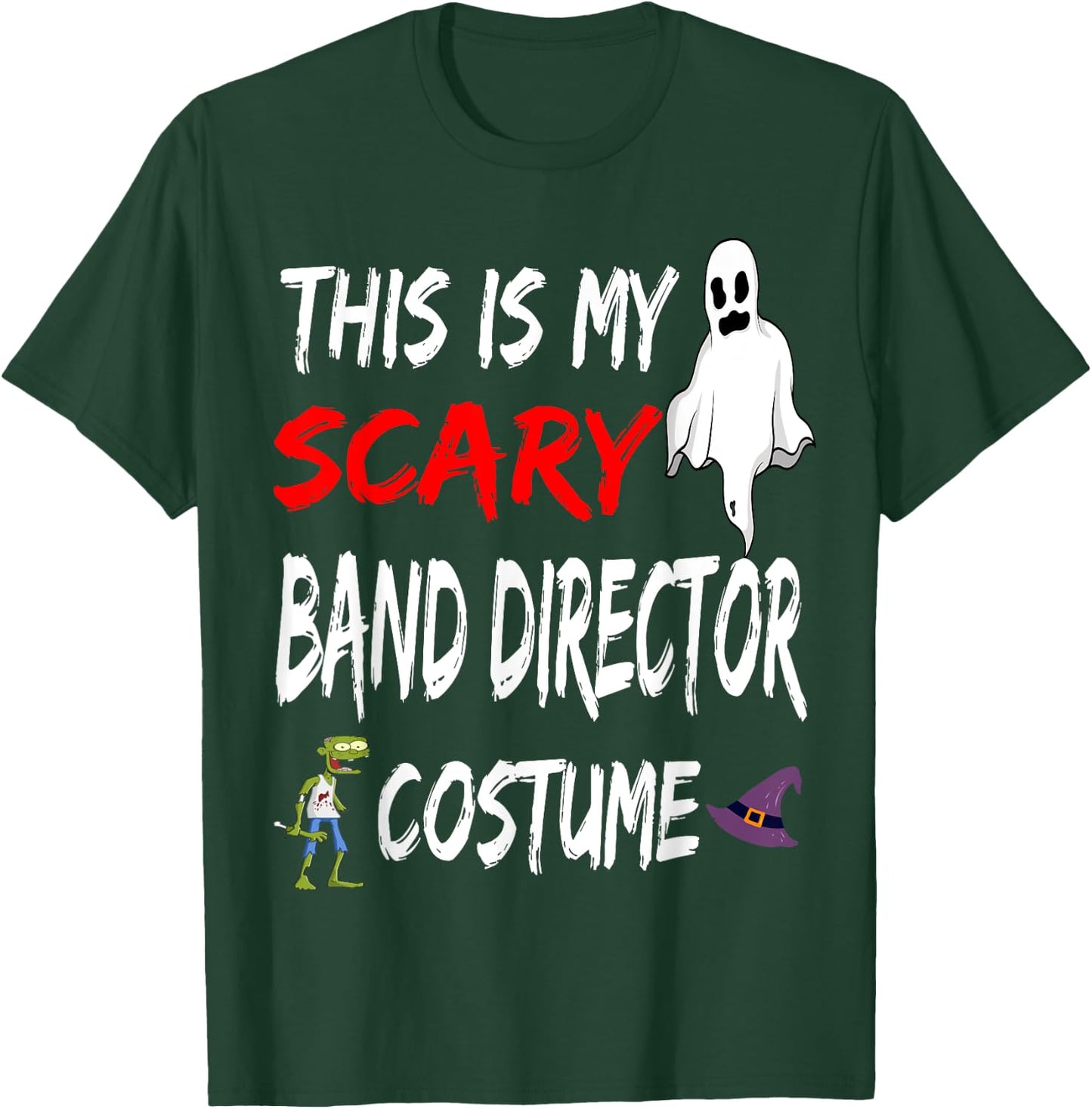 Halloween This Is My Scary Band Director Costume Witch Ghost T-Shirt - T-Shirt | Forest