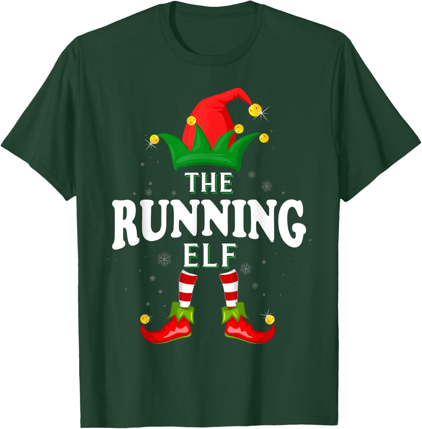 Xmas Running Elf Family Matching Christmas Pajama T-Shirt - T-Shirt | Forest