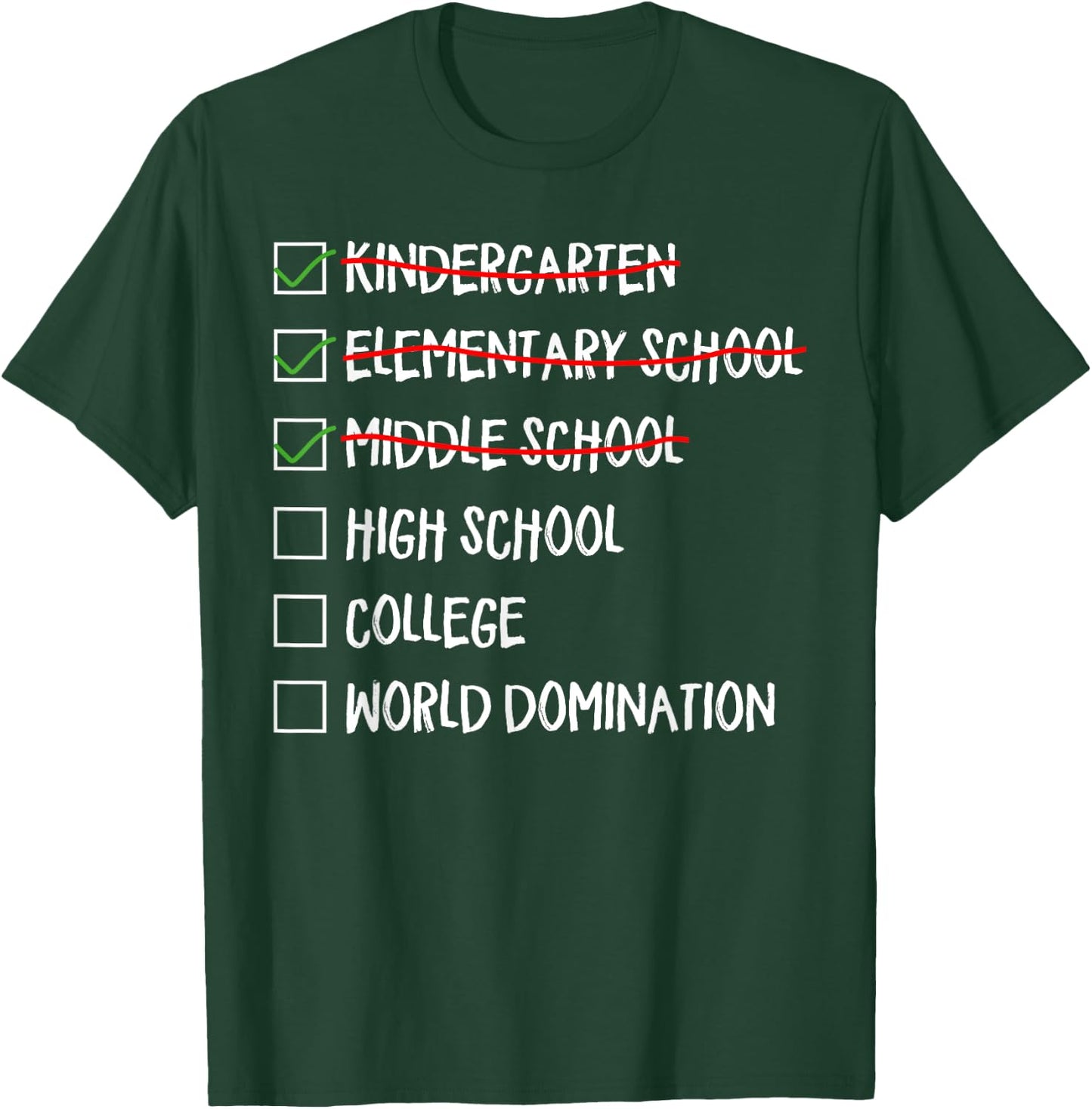 Kindergarten Elementary School Middle School 2025 Graduation T-Shirt - T-Shirt | Forest