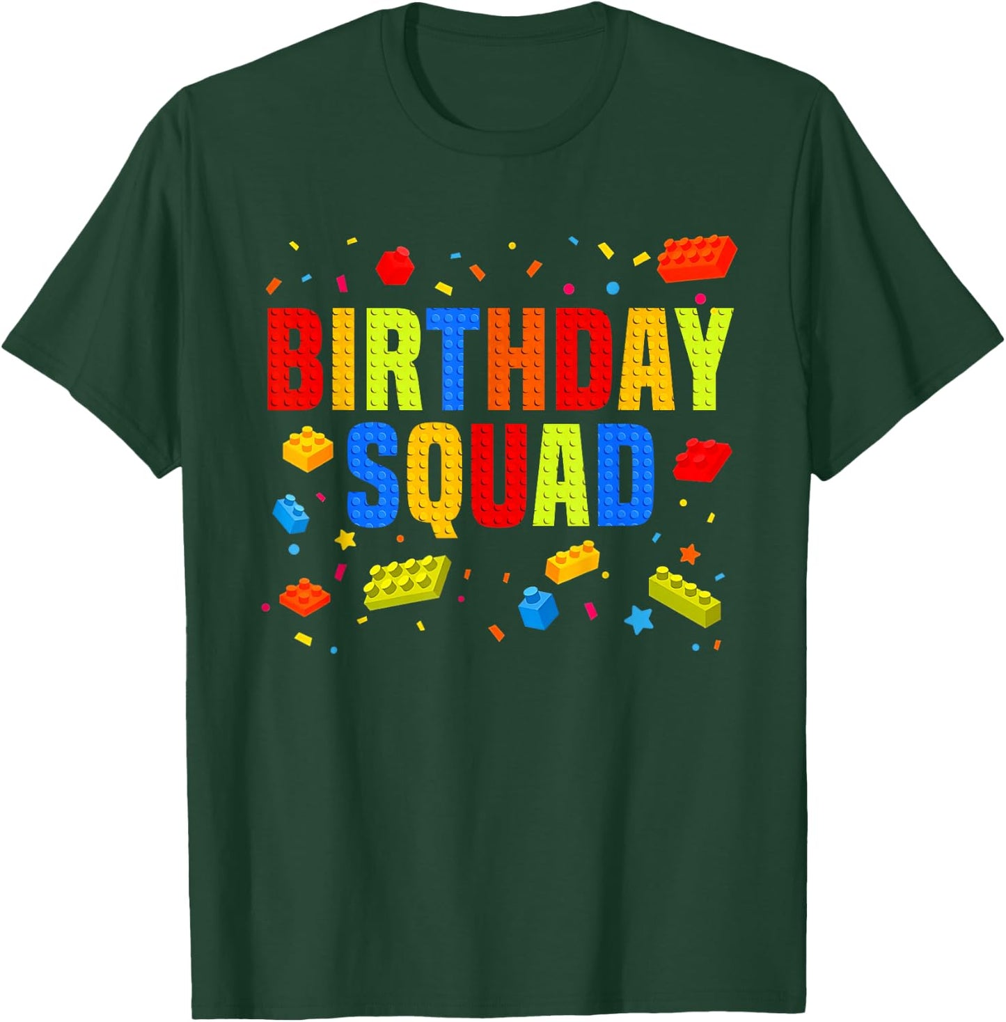 Brick Builder Funny Blocks Master Builder Birthday Squad T-Shirt - T-Shirt | Forest