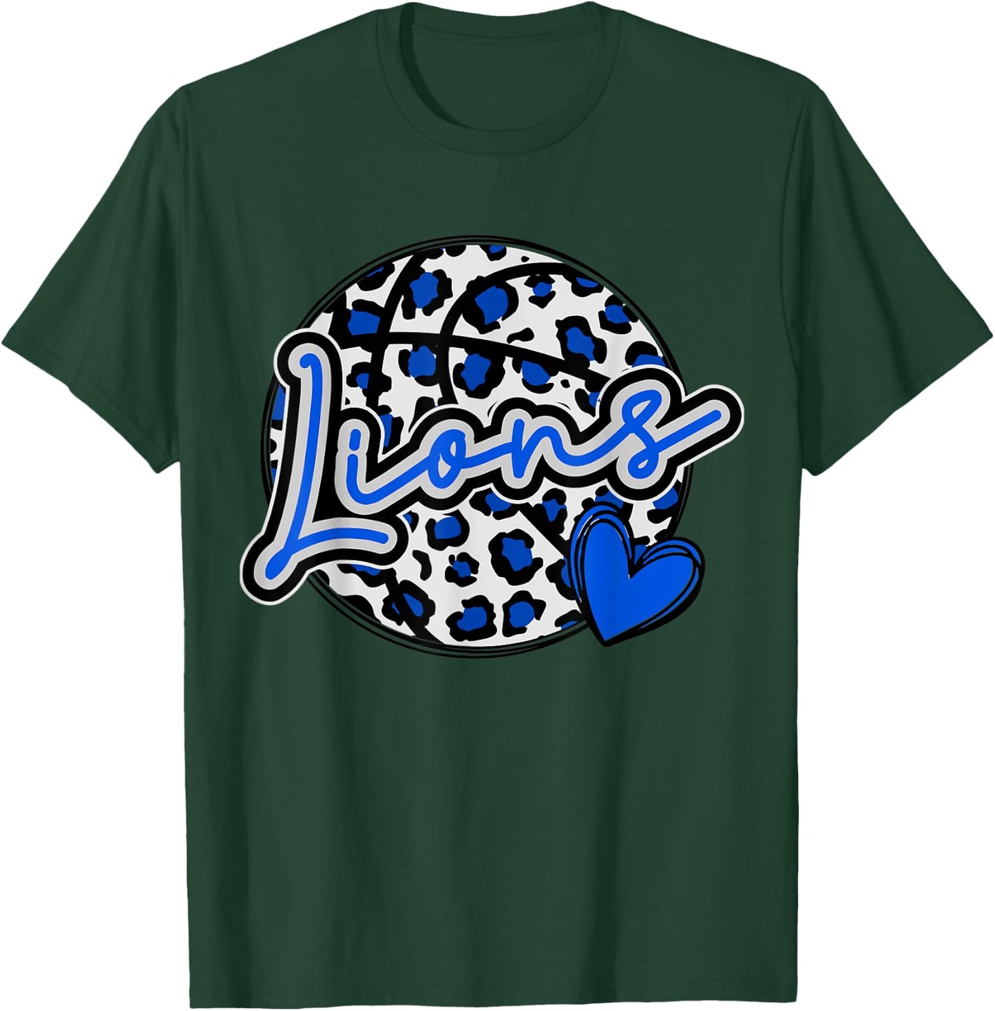 Leopard Cheetah Basketball Lions Blue Spirit Game T-Shirt - T-Shirt | Forest