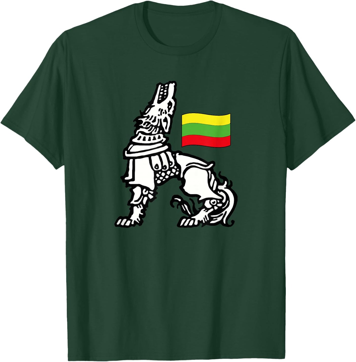 Iron Wolf Lietuva by Lithuania Strong T-Shirt - T-Shirt | Forest