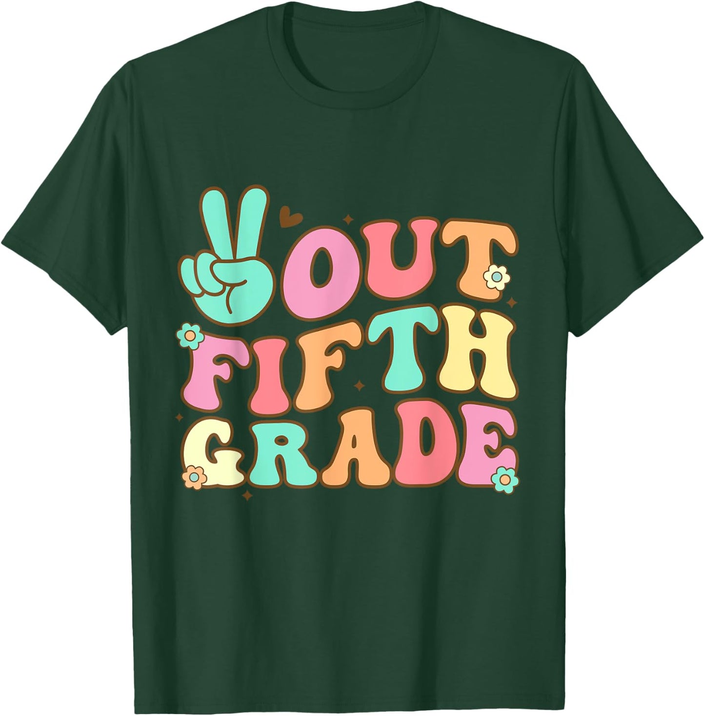 Peace Out Fifth 5th Grade Last Day School Graduation T-Shirt - T-Shirt | Forest
