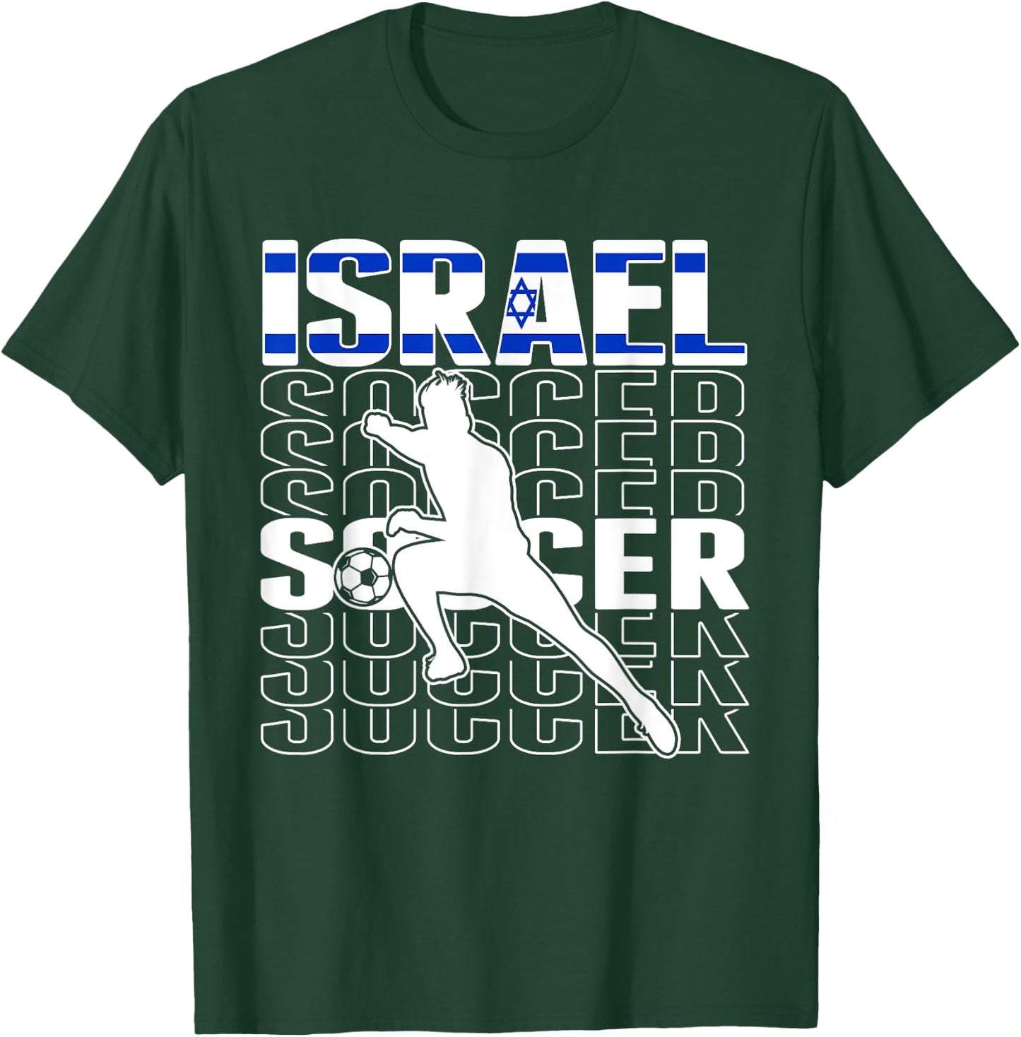 Israel Soccer Fans Jersey - Israeli Flag Football Lovers T-Shirt - T-Shirt | Forest
