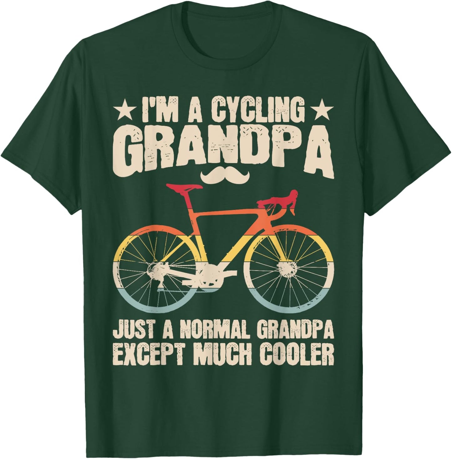 Cycling Grandpa Bicycle Lover Cycle Rider Biking Graphic T-Shirt - T-Shirt | Forest