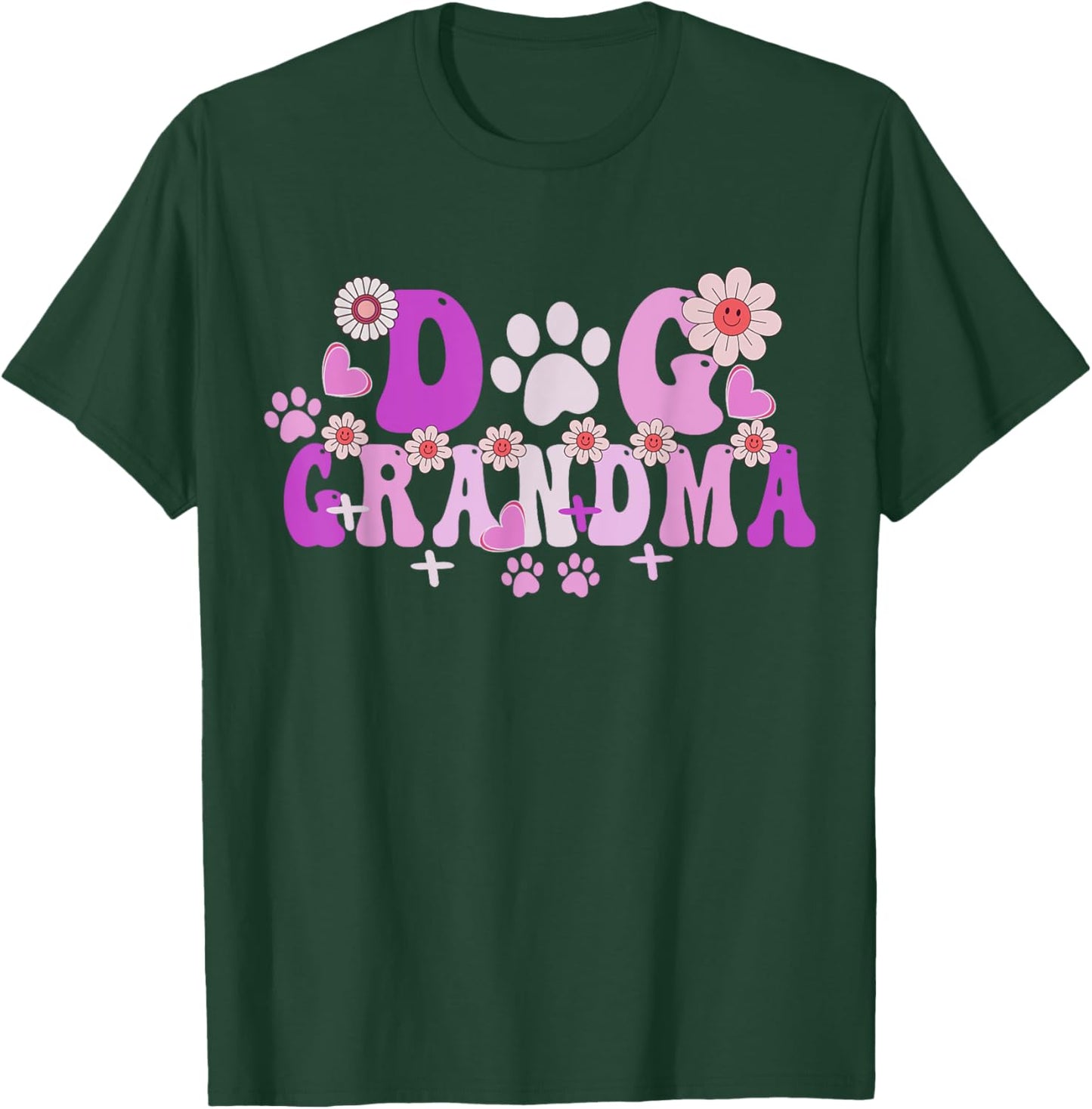 Groovy Dog Grandma Art Owner Mama Grandma Dog Lovers T-Shirt - T-Shirt | Forest