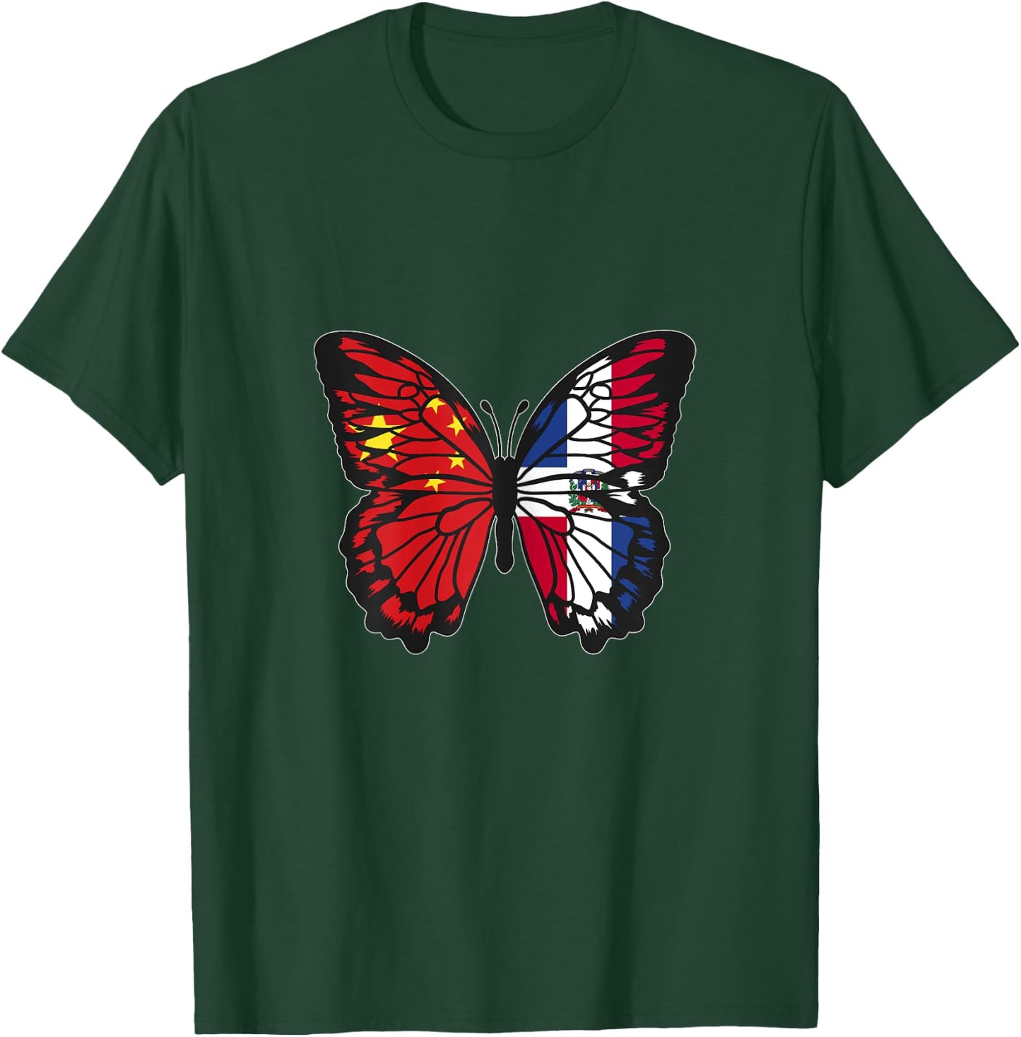 China and Dominican Mix Butterfly Half Chinese Dominicana T-Shirt - T-Shirt | Forest