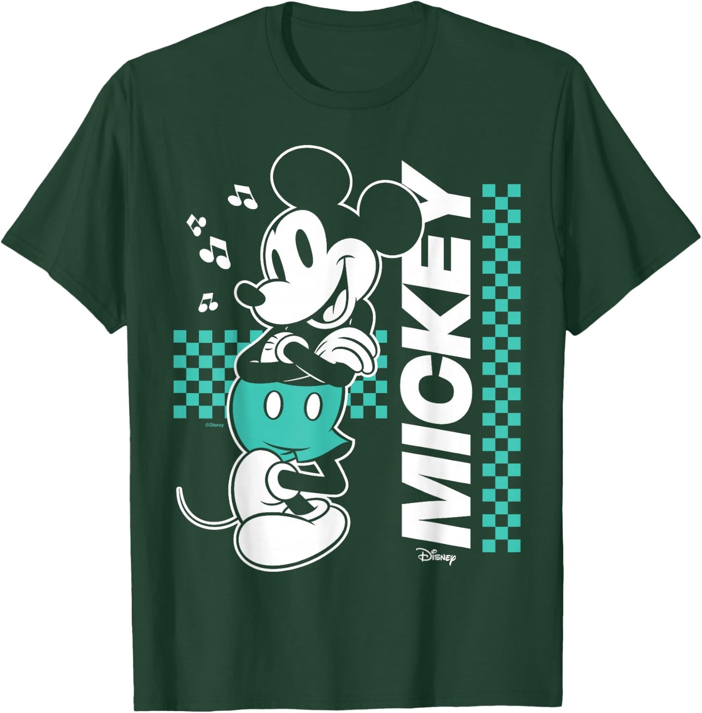 Disney - Mickey Checkered Character Art T-Shirt - T-Shirt | Forest