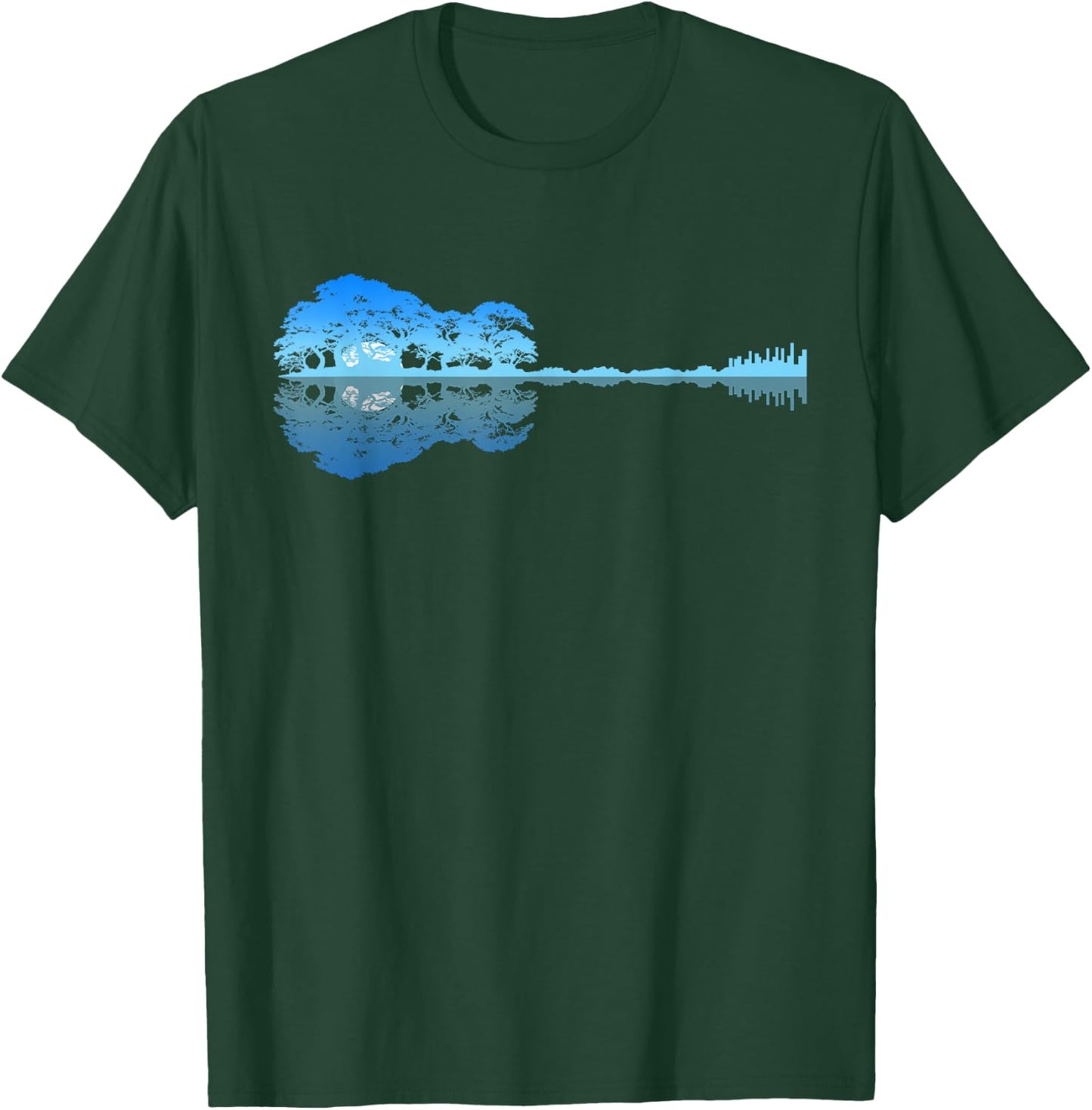 Guitar Shadow Lake Love Guitar Musician Guitarist Music T-Shirt - T-Shirt | Forest