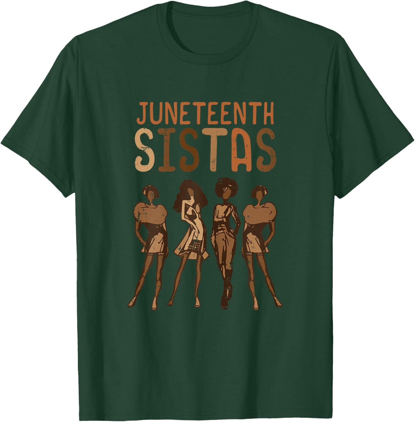 Juneteenth Sistas African Black History Melanin Women Girls T-Shirt - T-Shirt | Forest