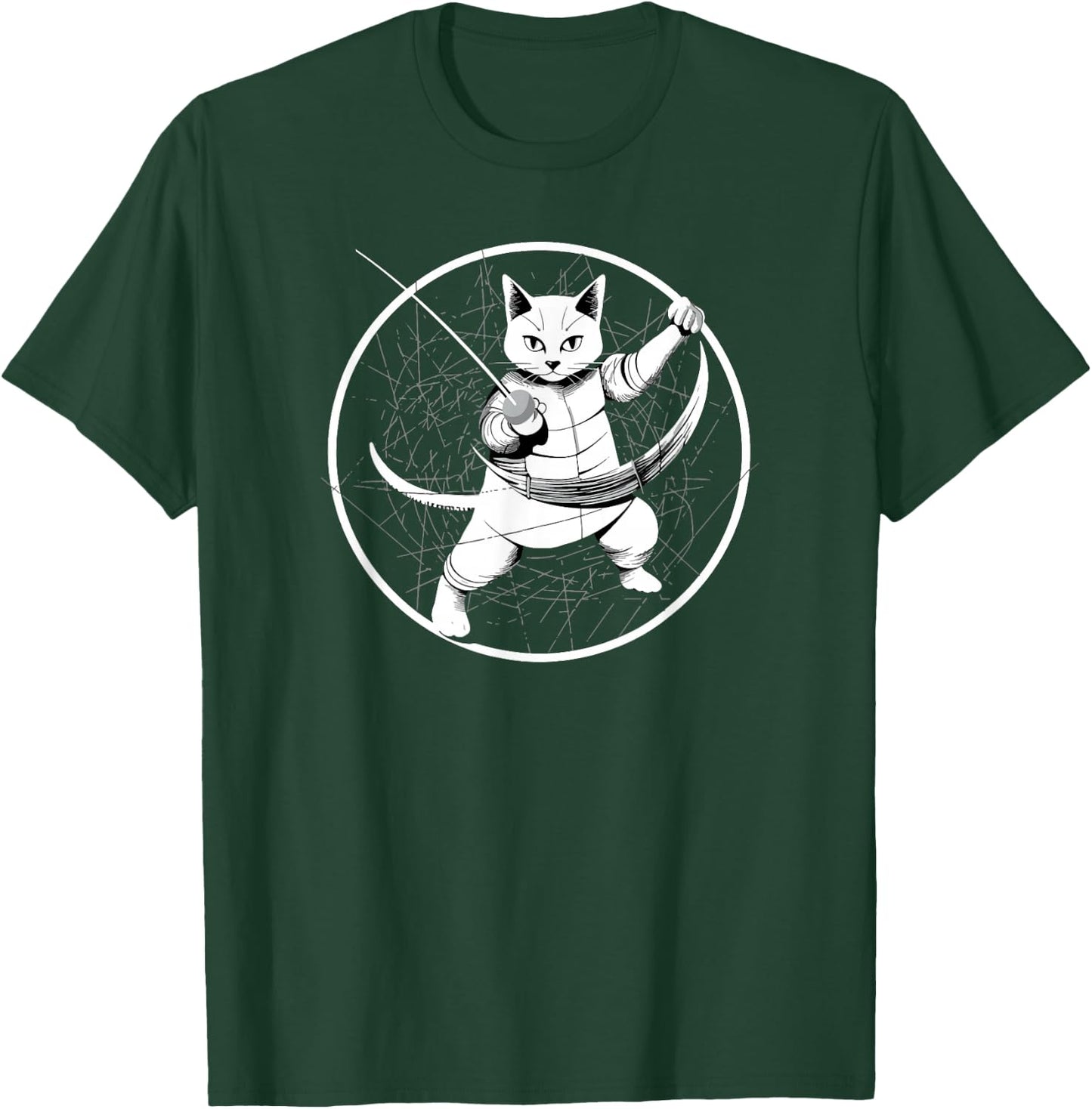 Fencing Game gamer fencer sport fencing Cat T-Shirt - T-Shirt | Forest