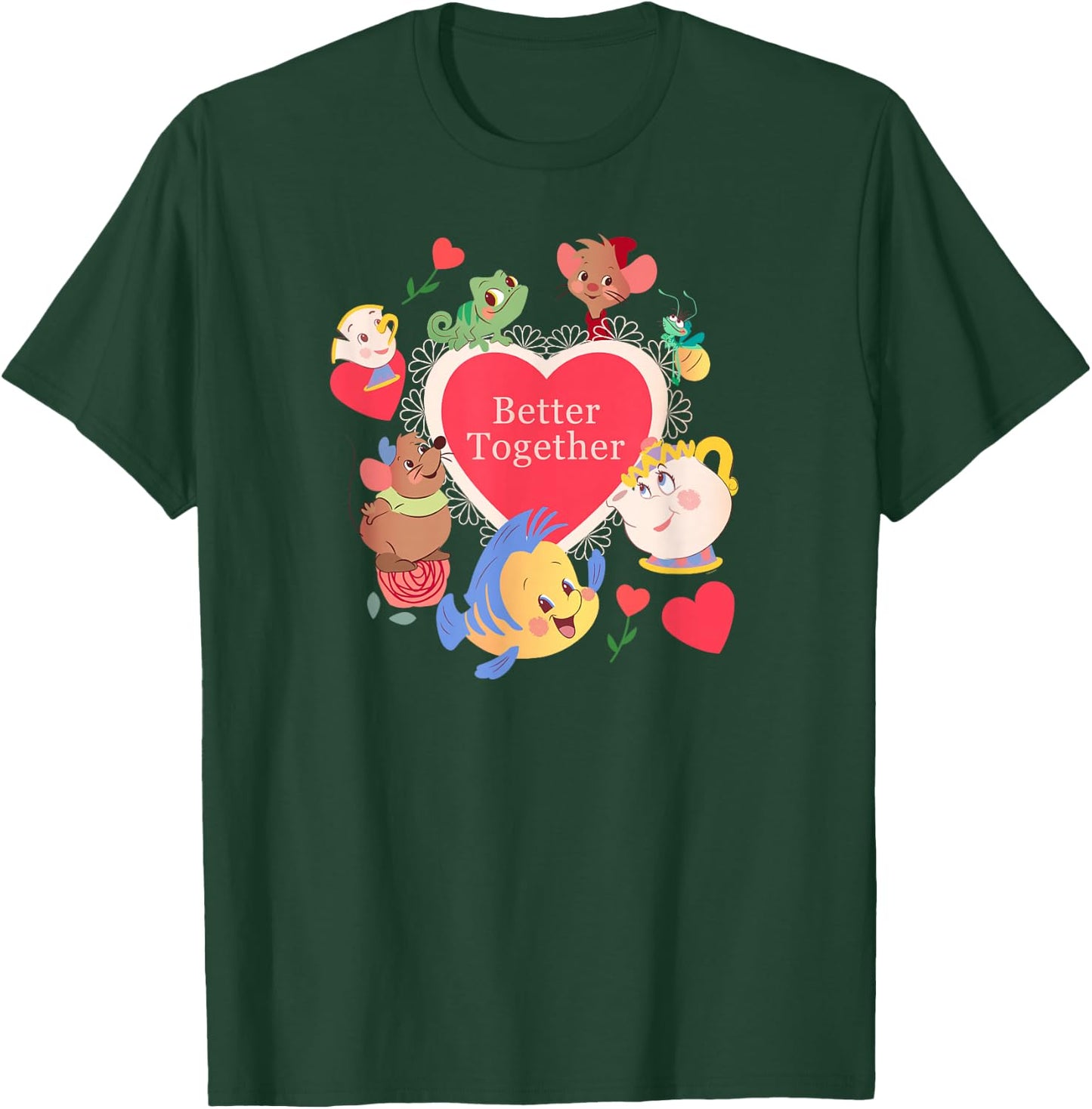 Disney Princess Valentine’s Day Love Heart Better Together T-Shirt - T-Shirt | Forest