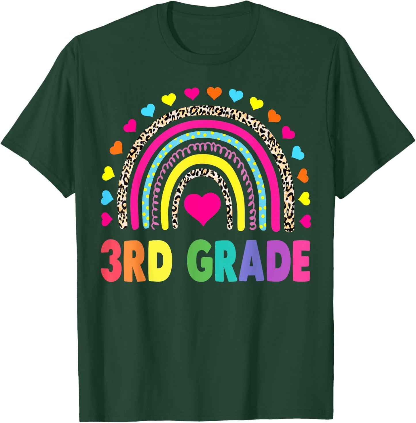 Third Grade Rainbow Girls Boys Teacher Team 3rd Grade Squad T-Shirt - T-Shirt | Forest