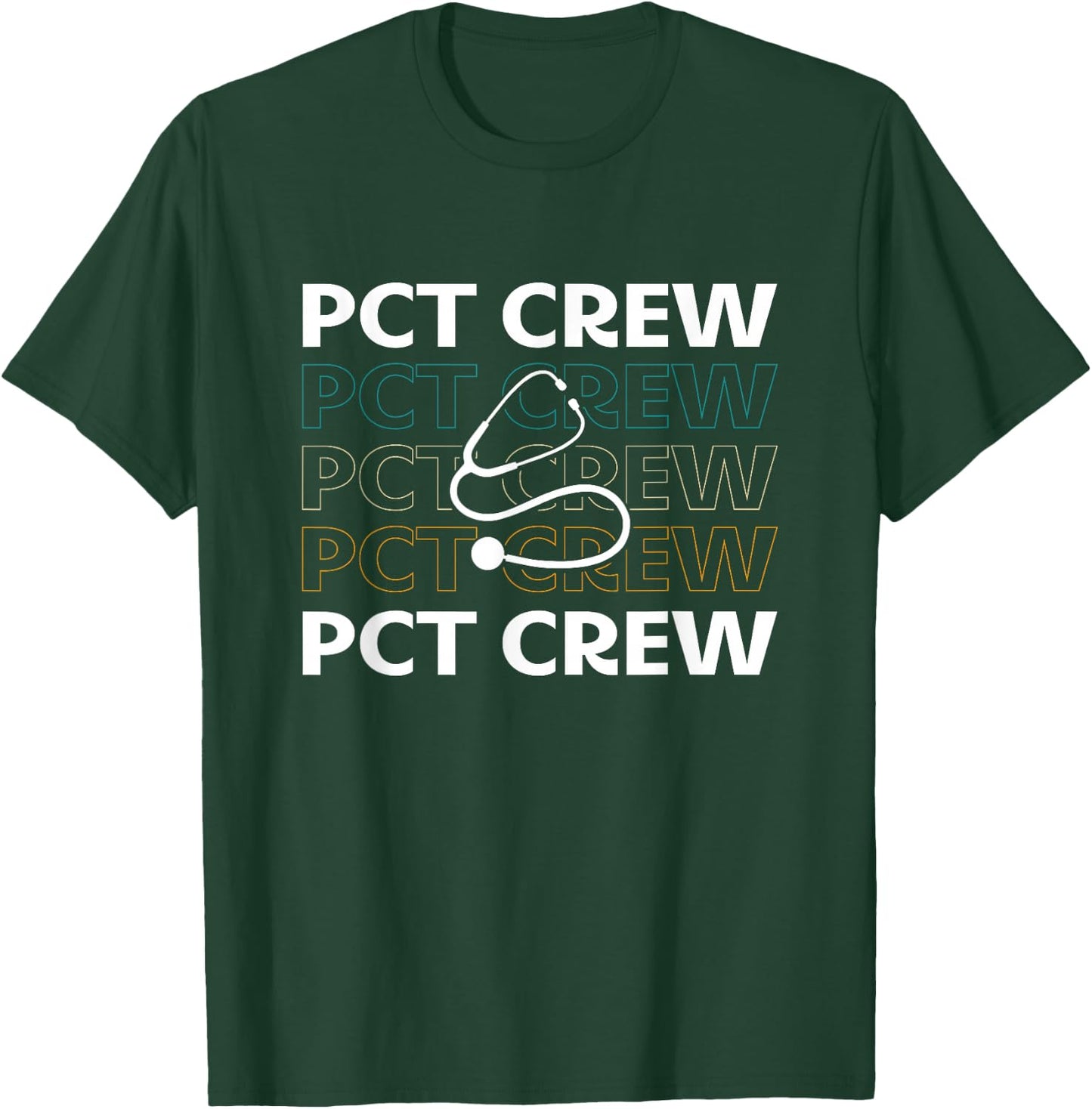 Patient Care Technician Gifts For PCT Week -Adults Black Short Sleeve T-Shirt - T-Shirt | Forest