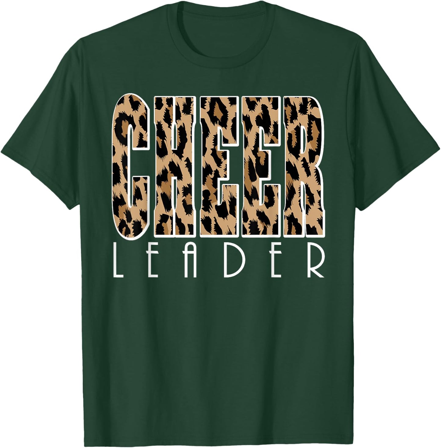 Cheerleader Leopard Shirt Cheerleading Cheerleader Gifts T-Shirt - T-Shirt | Forest