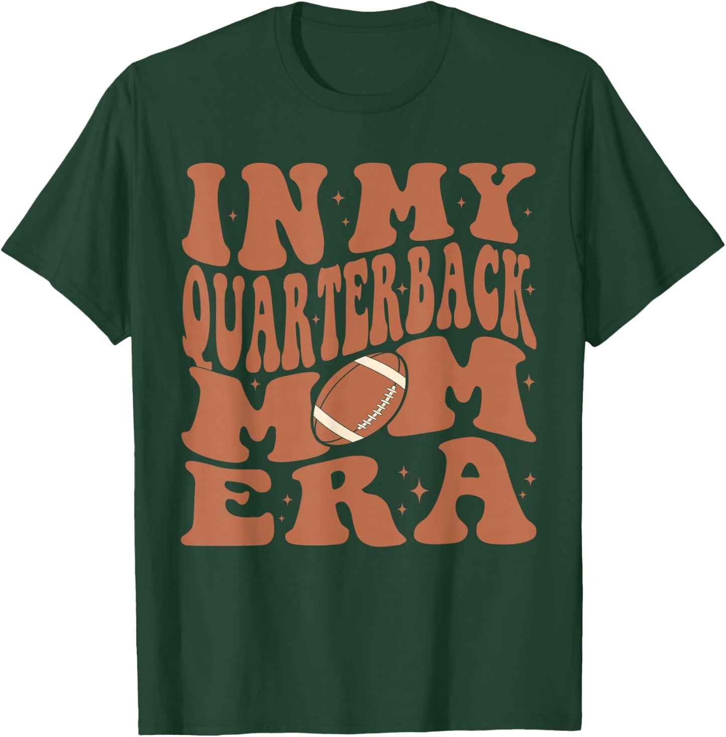 In My Quarterback Mom Football Era Groovy QB Mama Christmas T-Shirt - T-Shirt | Forest