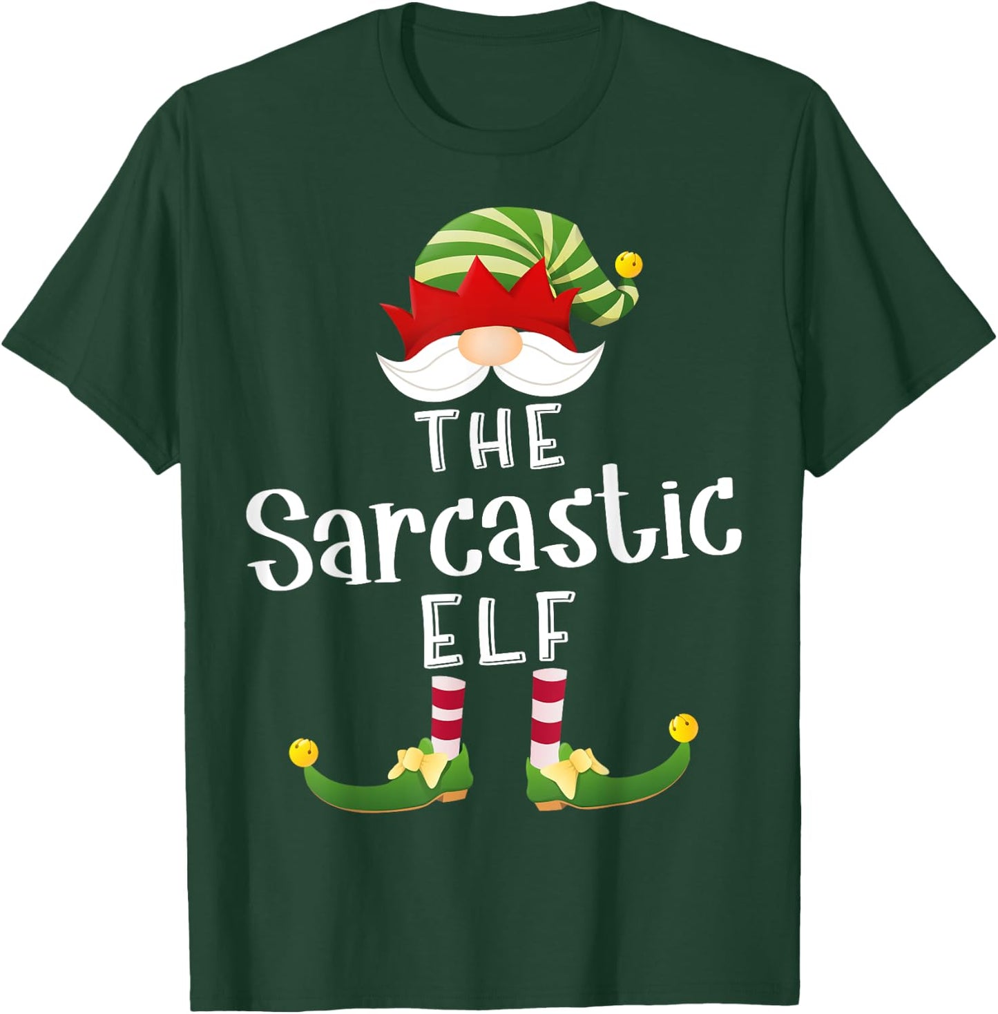 Sarcastic Elf Group Christmas Funny Pajama Party T-Shirt - T-Shirt | Forest