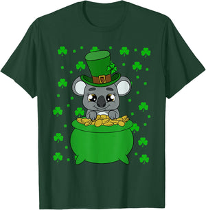 Cute Koala Shamrocks Saint Patrick's Day T-Shirt - T-Shirt | Forest