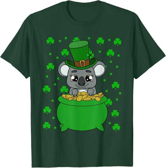 Cute Koala Shamrocks Saint Patrick's Day T-Shirt - T-Shirt | Forest
