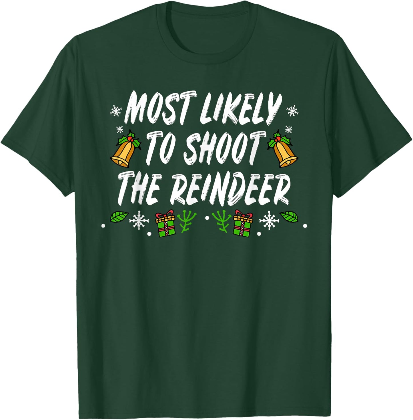 Reindeer Santa Claus Christmas Holiday T-Shirt - T-Shirt | Forest