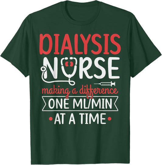 Registered Dialysis Nurse Kidney Technician Quote - -Adults, Black, Small, Short Sleeve, Modern, Lace, Work, Nurse, Dialysis Nurse T-Shirt - T-Shirt | Forest