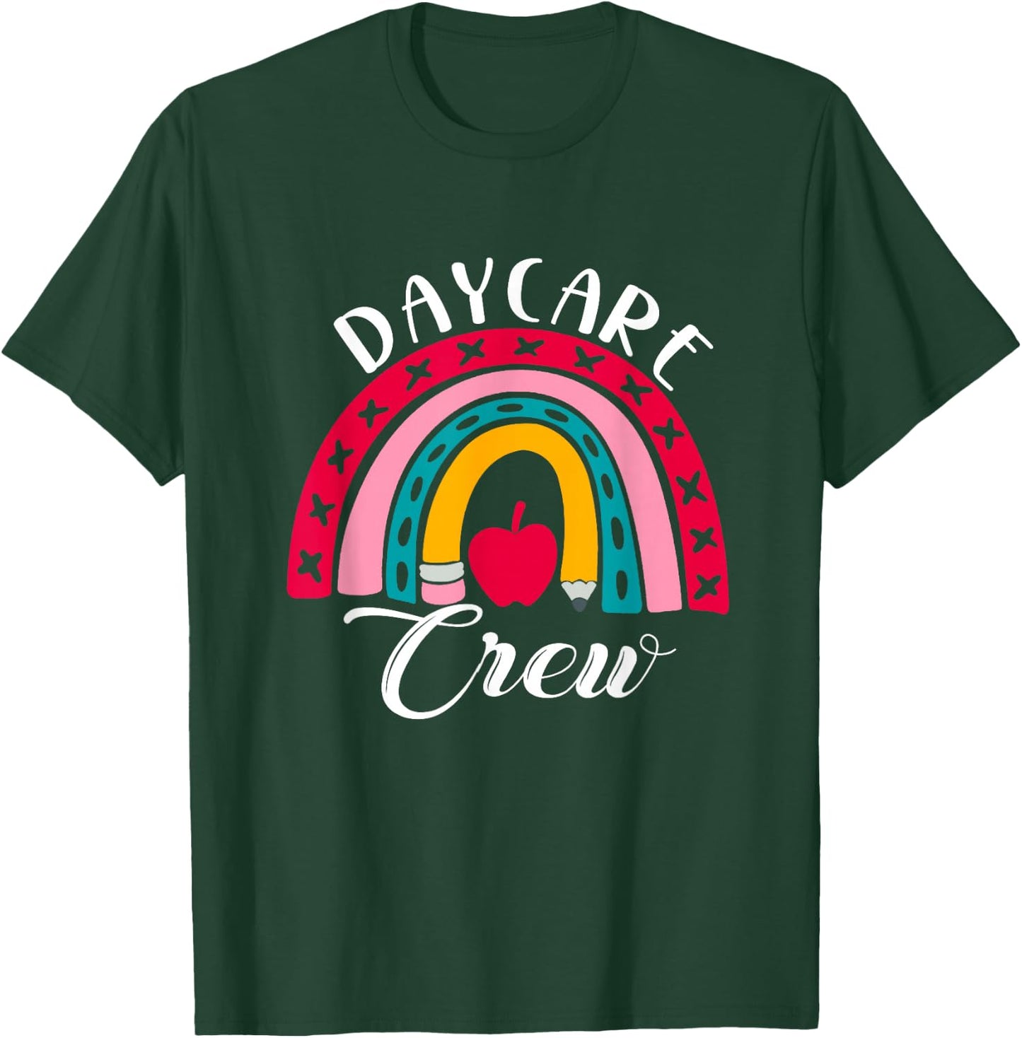 Daycare Crew Child Care Worker Provider Rainbow T-Shirt - T-Shirt | Forest