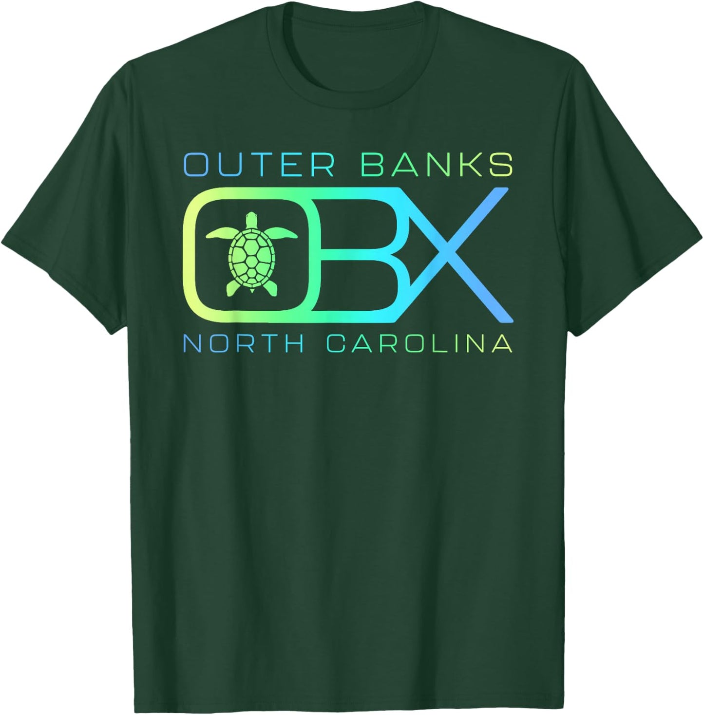 OBX North Carolina | Outer Banks Merch Vacation Sea Turtle T-Shirt - T-Shirt | Forest