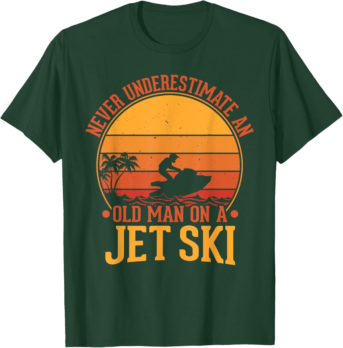 Vintage Water Jet Ski Fun Beach , Retro Jet Ski T-Shirt - T-Shirt | Forest