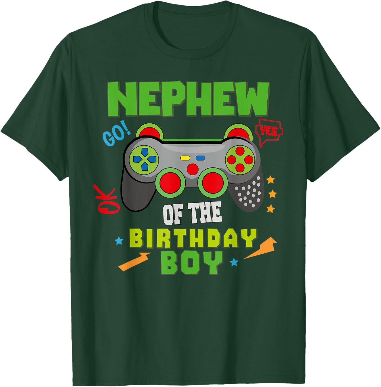 Nephew of The Birthday for Boy Video Gamer Birthday T-Shirt - T-Shirt | Forest