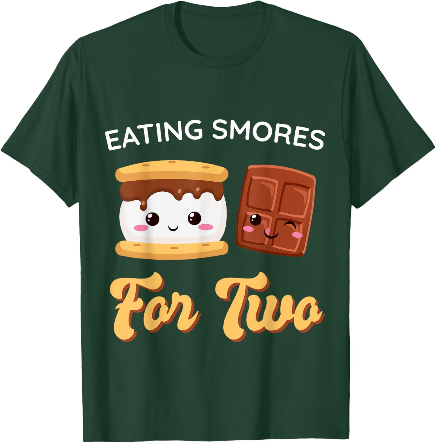 Kawaii Eating Smores for Two Pregnancy Announcement Women T-Shirt - T-Shirt | Forest