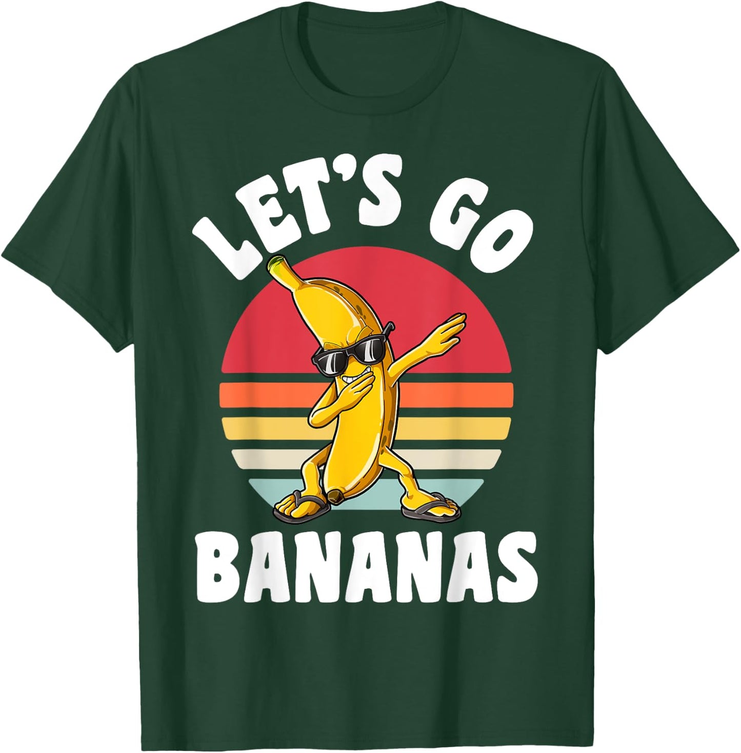 Dabbing Banana Let's Go Bananas Funny Fruit Dab Dance Retro T-Shirt - T-Shirt | Forest