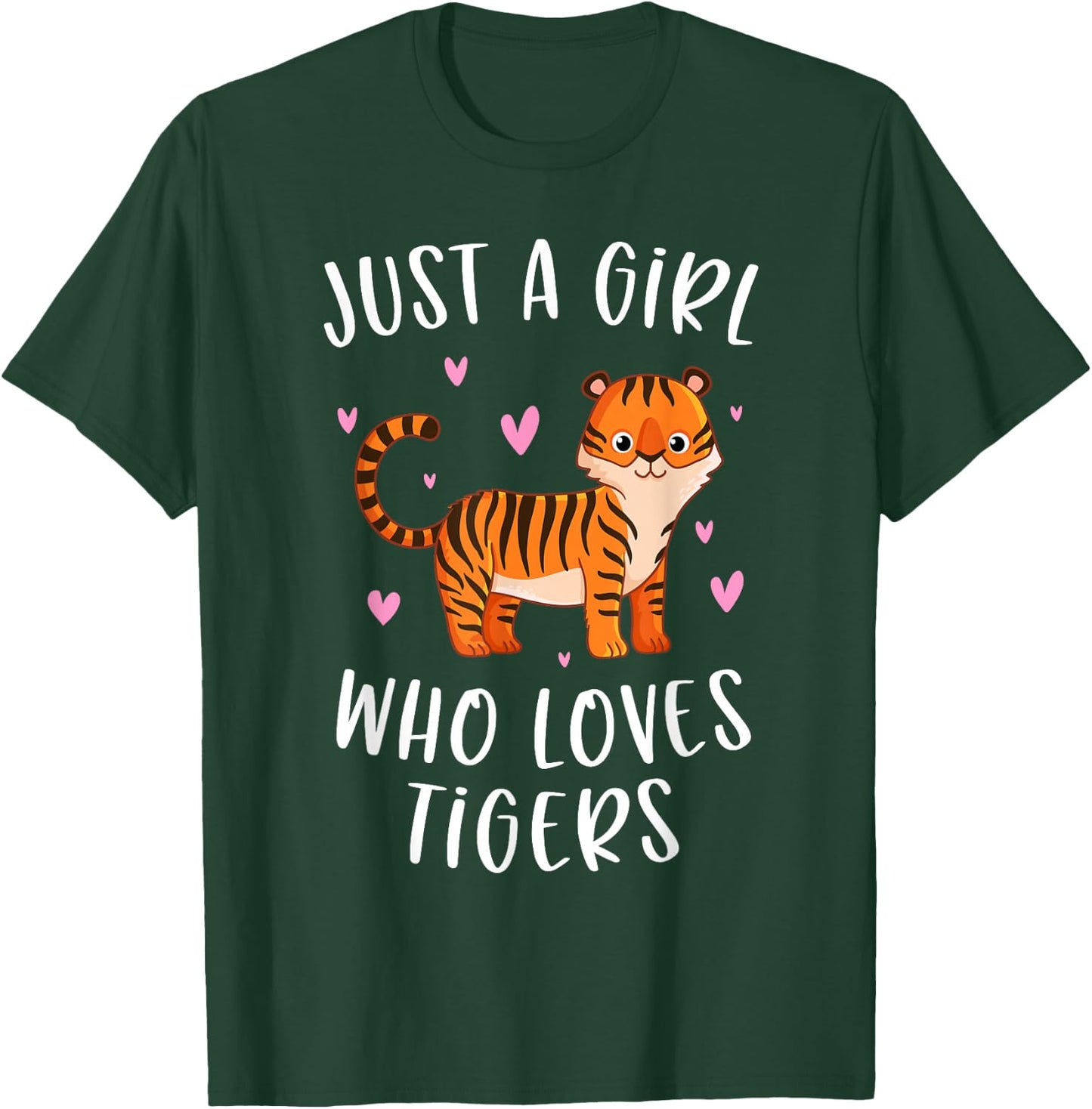 Just A Girl Who Loves Tigers Cute Tiger Lover T-Shirt - T-Shirt | Forest