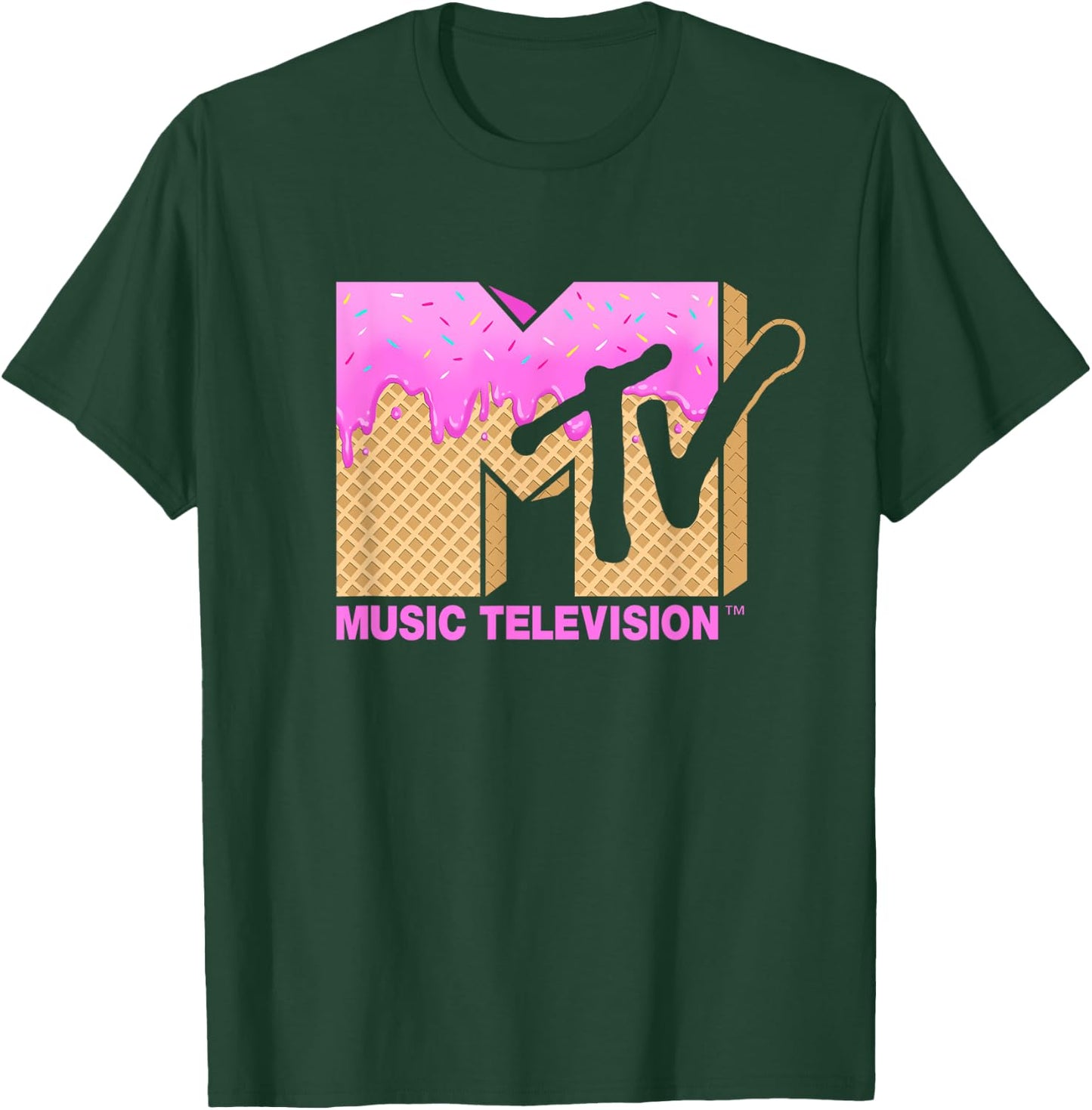 Mademark x MTV - Ice Cream MTV Logo Classic Music Television T-Shirt - T-Shirt | Forest
