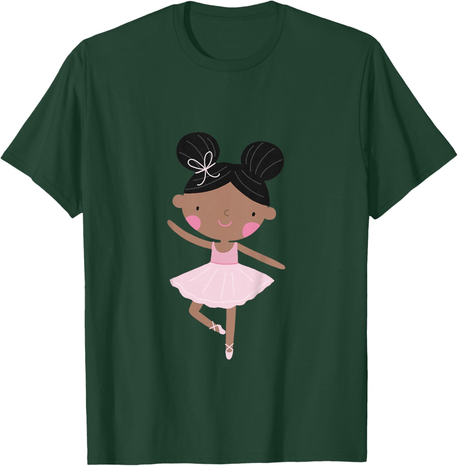 Kids Ballerina Black African American Toddler Girl Gift T-Shirt - T-Shirt | Forest