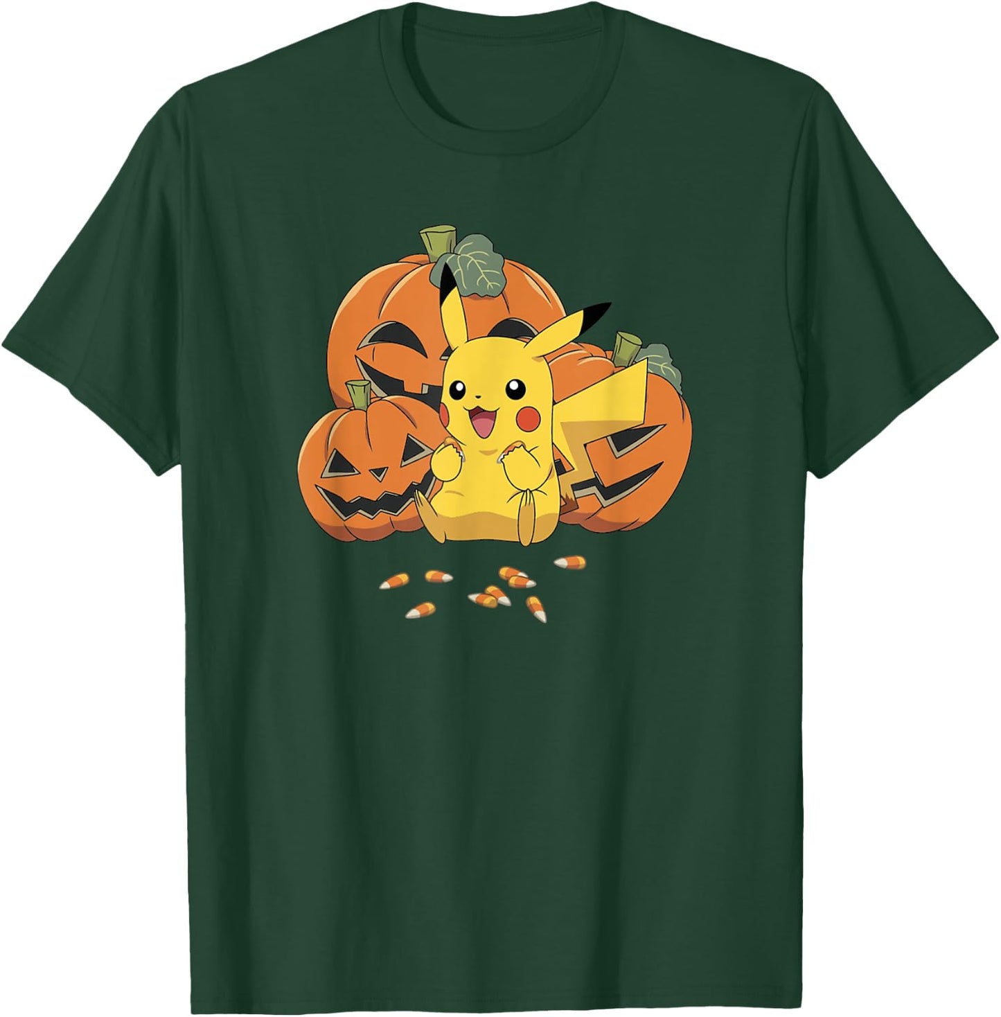 Pokémon Halloween Pikachu Cute Pumpkin Candy Corn T-Shirt - T-Shirt | Forest