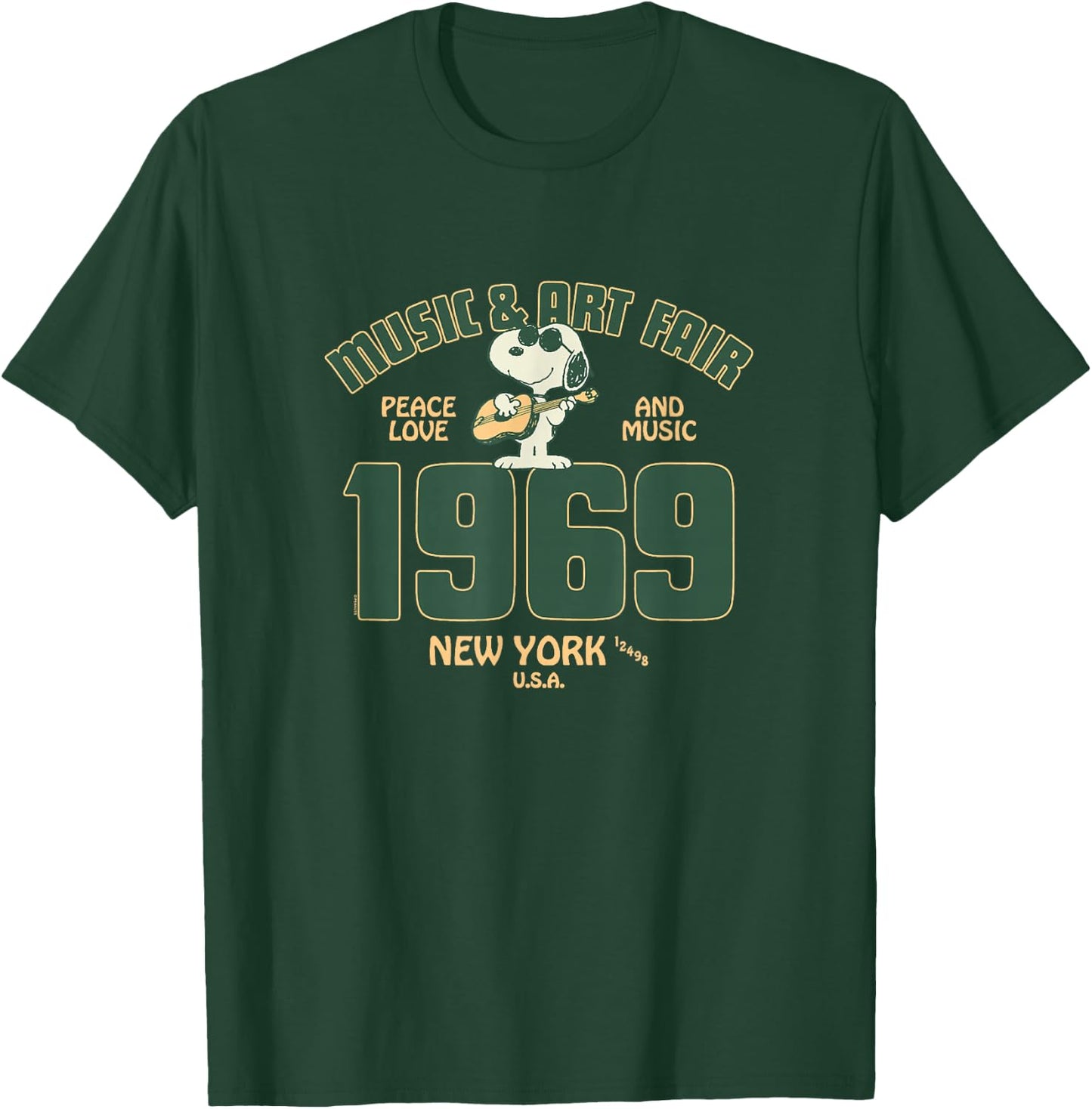 Peanuts - Snoopy 1969 Music And Art T-Shirt - T-Shirt | Forest