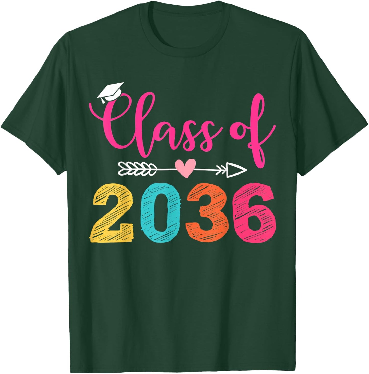 Class of 2036 Grow With Me Graduation T-Shirt - T-Shirt | Forest
