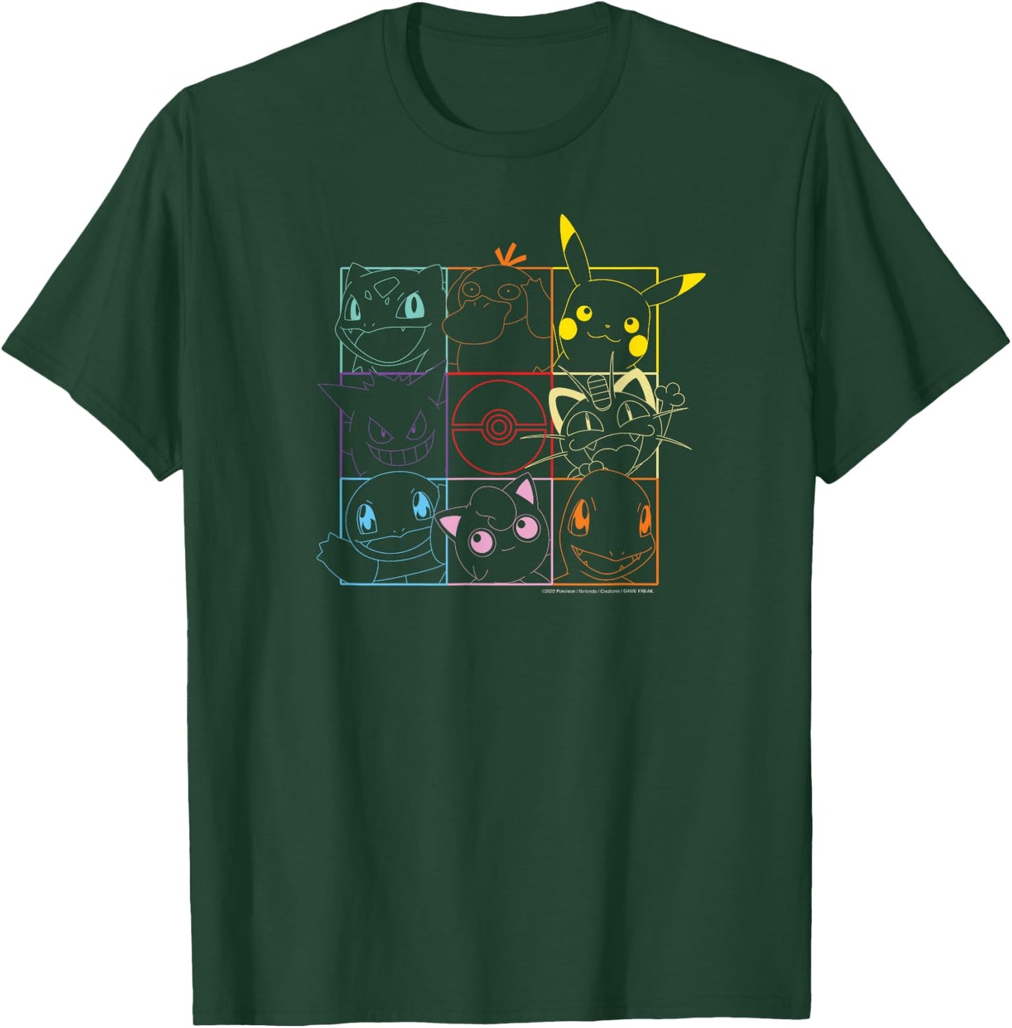 Pokemon -Adults Black Cartoon Graphic T-Shirt - T-Shirt | Forest