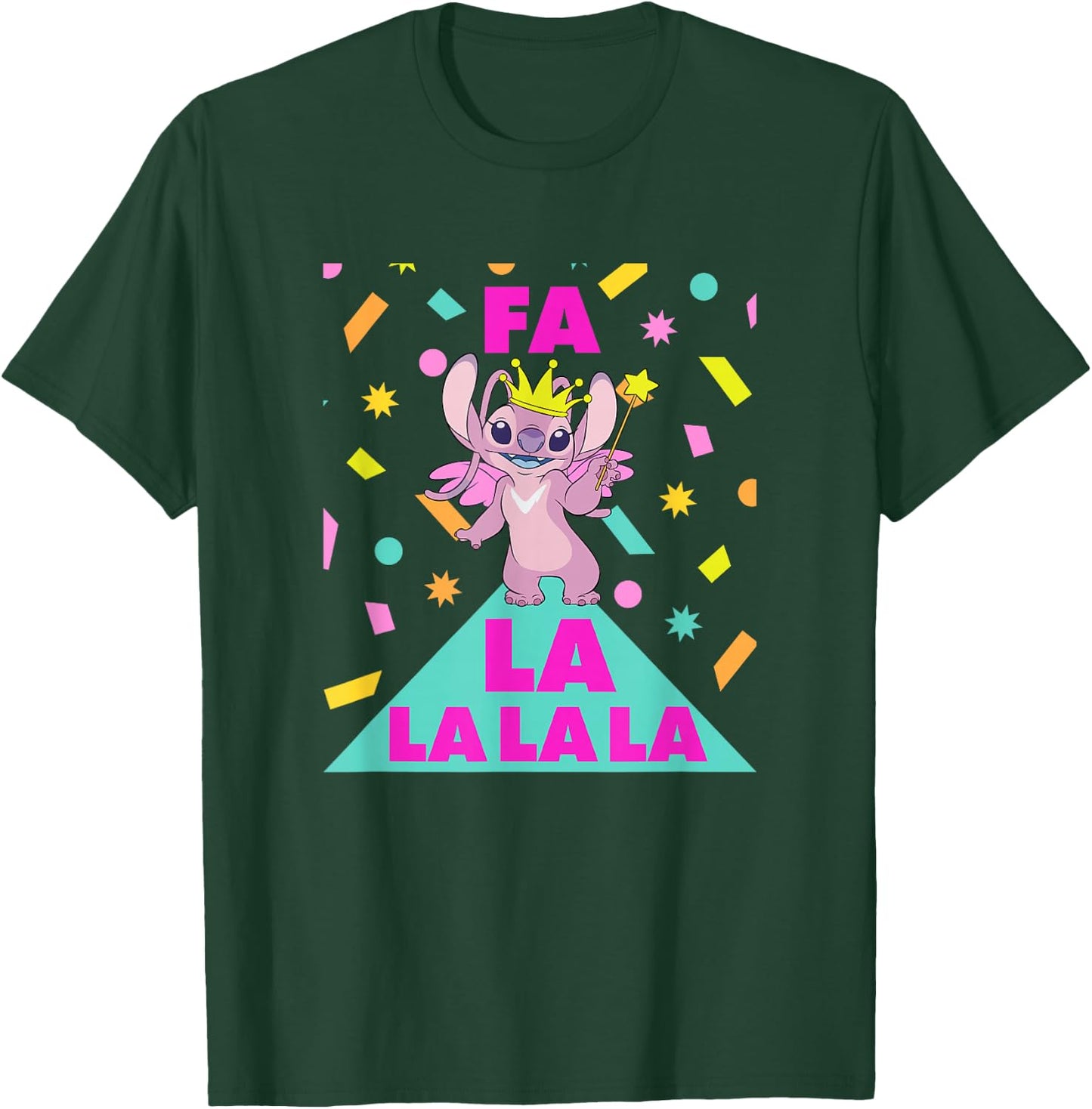 Disney Lilo & Stitch Christmas Fa La La La Angel Celebration T-Shirt - T-Shirt | Forest