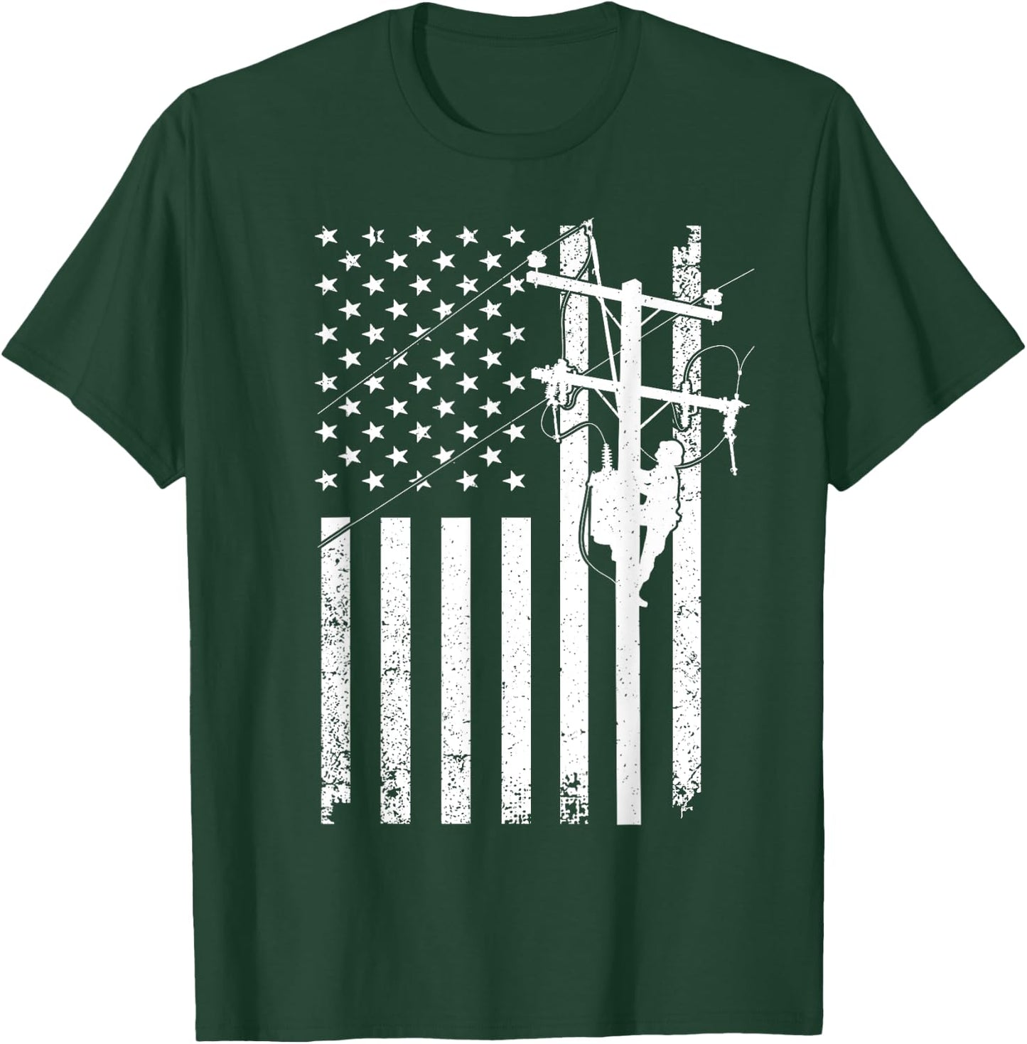 Lineman Gift Journeyman Lineman Accessories Stuff Cool Lineman Design Women Kids Electrical Lineman T-Shirt - T-Shirt | Forest