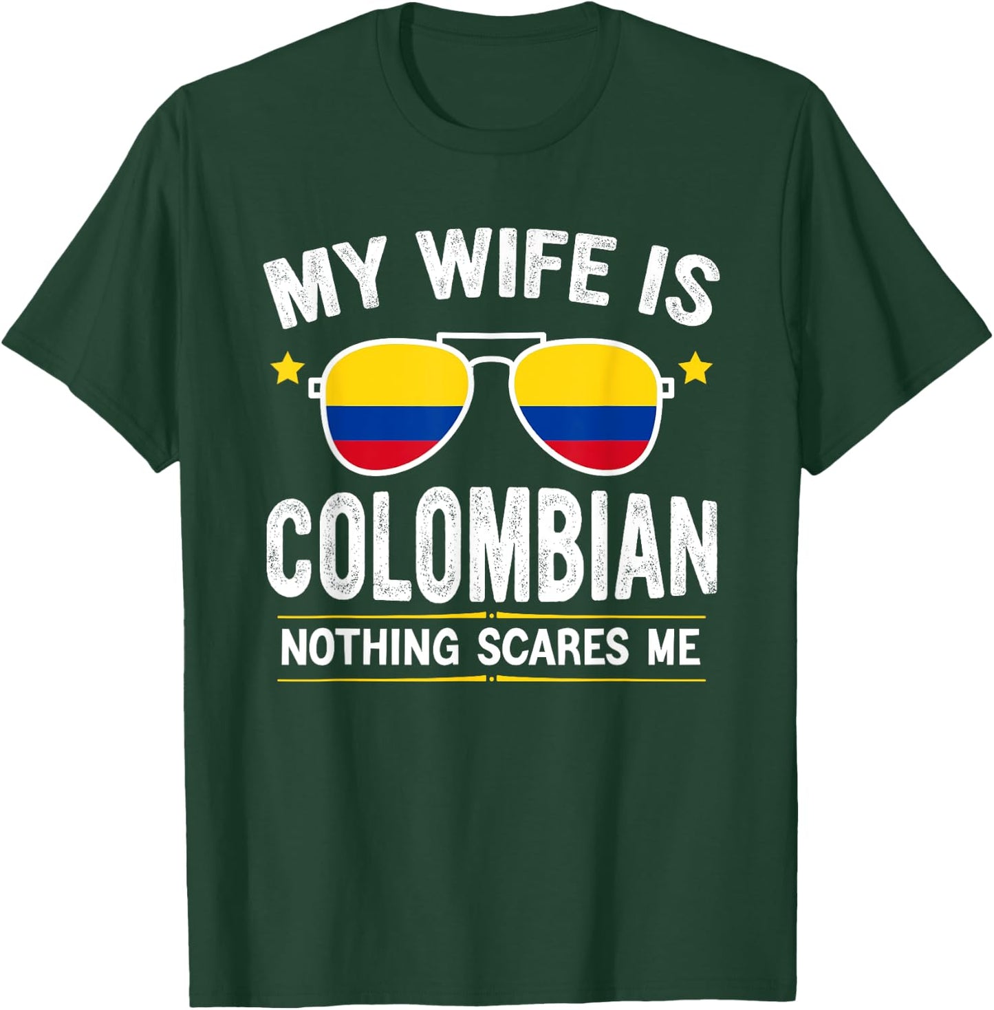 Funny My Wife Is Colombian, Proud Husband Colombia Heritage T-Shirt - T-Shirt | Forest