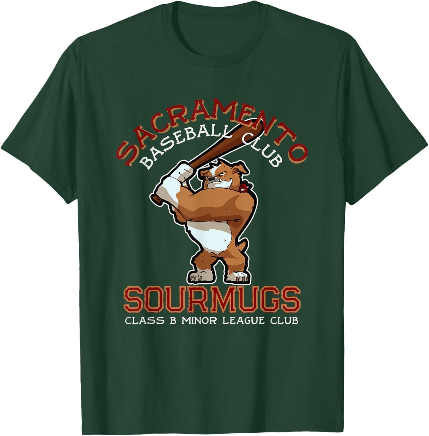 Sacramento Sourmugs Minor League Retro Baseball Team T-Shirt - T-Shirt | Forest