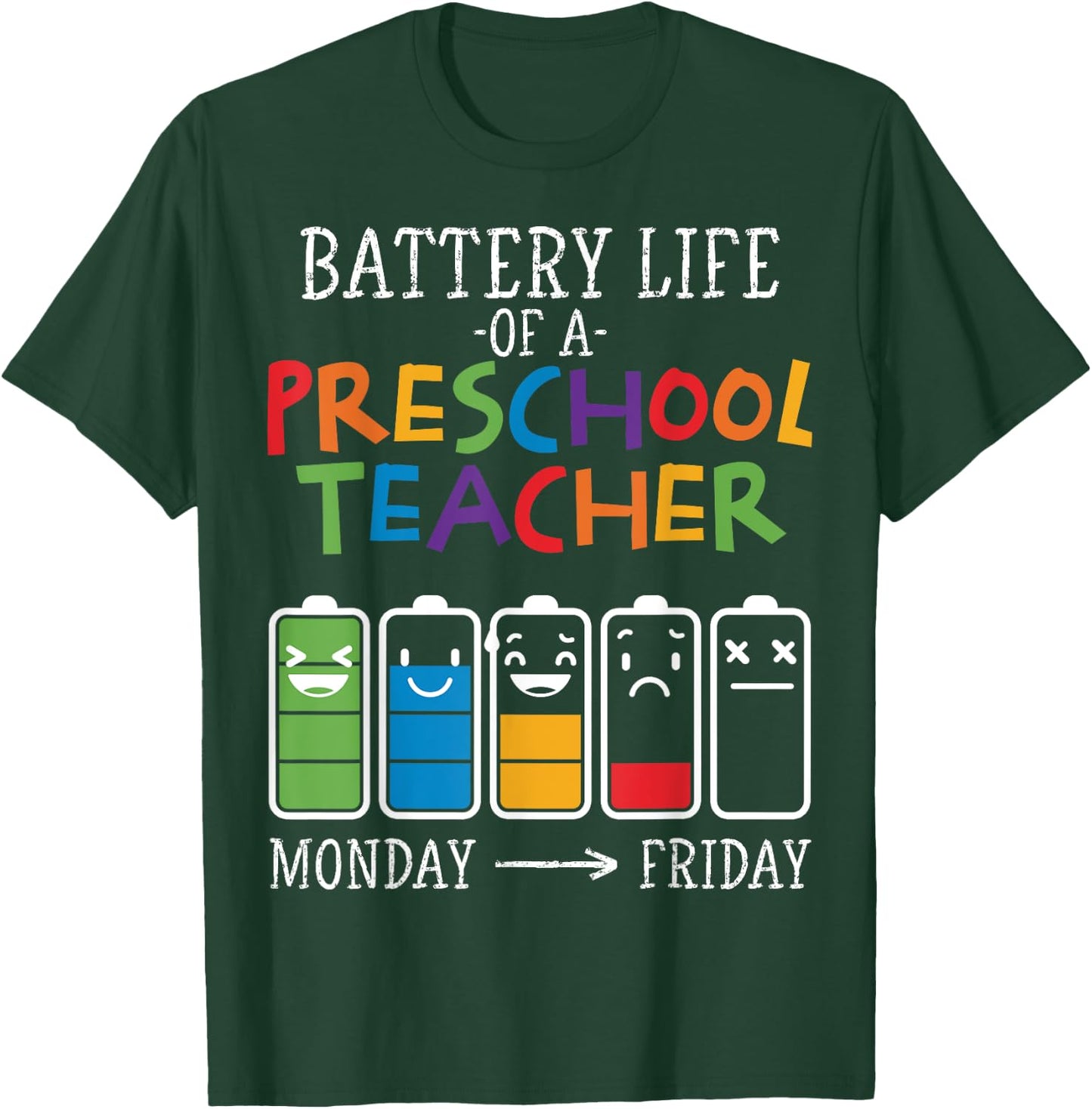 Battery Life of a Preschool teacher Women T-Shirt - T-Shirt | Forest