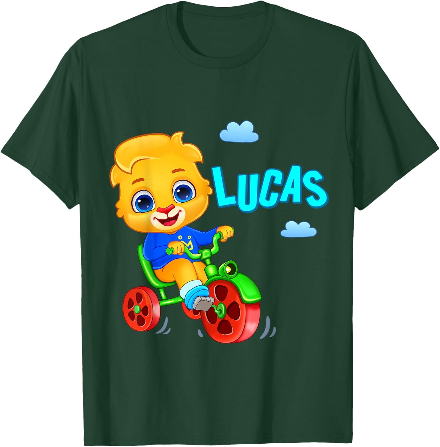 Lucas Loves Cycling | Lucas The Lion Official RV AppStudios Small T-Shirt - T-Shirt | Forest
